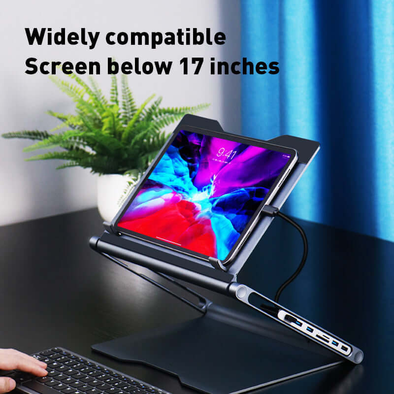 8-in-1 Laptop Docking Station and Stand - Ergonomic Design