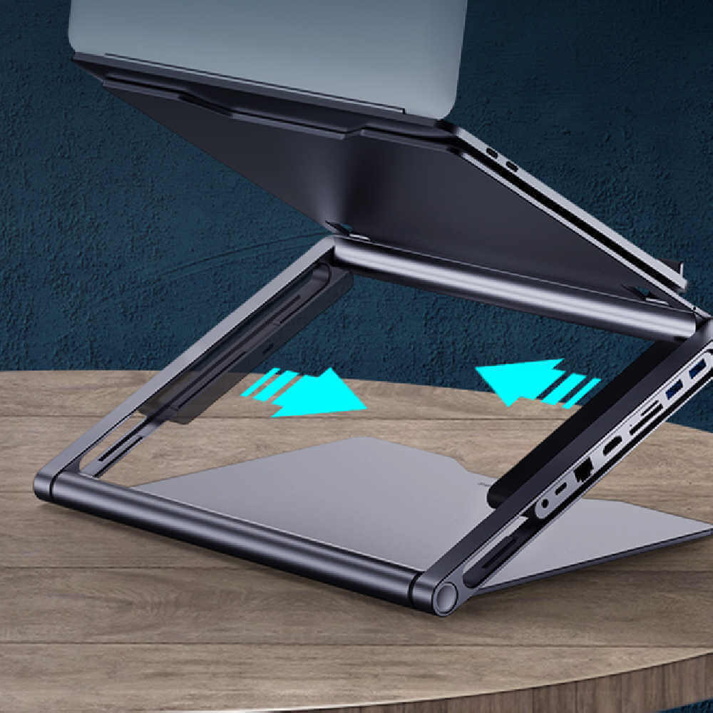 8-in-1 Laptop Docking Station and Stand - Ergonomic Design
