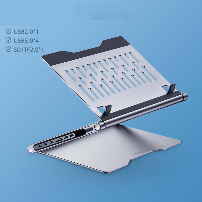 8-in-1 Laptop Docking Station and Stand - Ergonomic Design